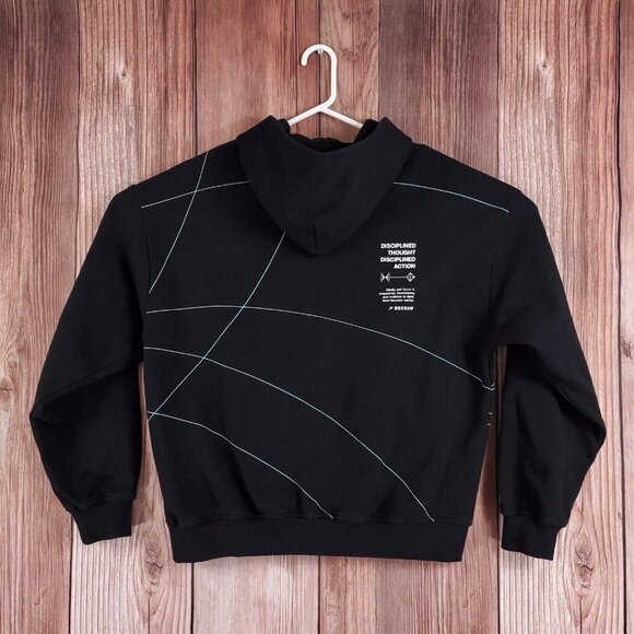 Boxraw Mens Size Small Disciplined Thought Action Oversized Hoodie Black - Picture 2 of 15